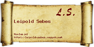 Leipold Sebes névjegykártya